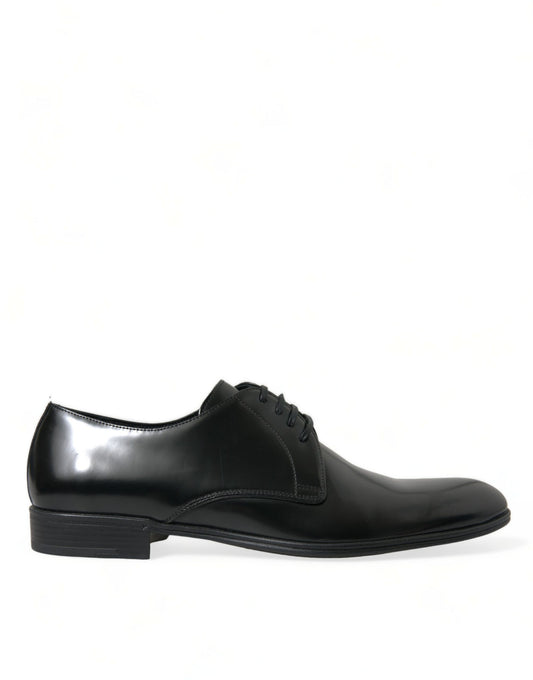 Dolce &amp; Gabbana Elegant Black Leather Derby Formal Shoes