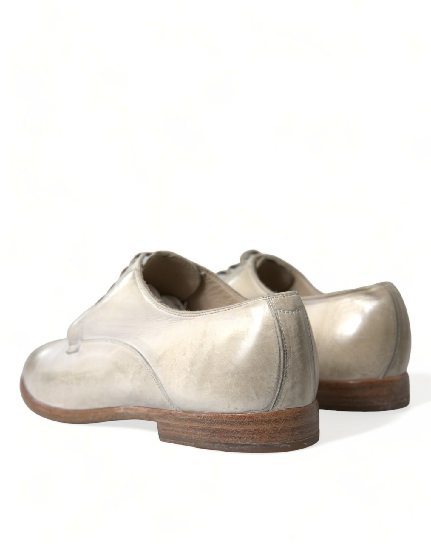 Dolce &amp; Gabbana Elegant Derby Shoes in White Calfskin