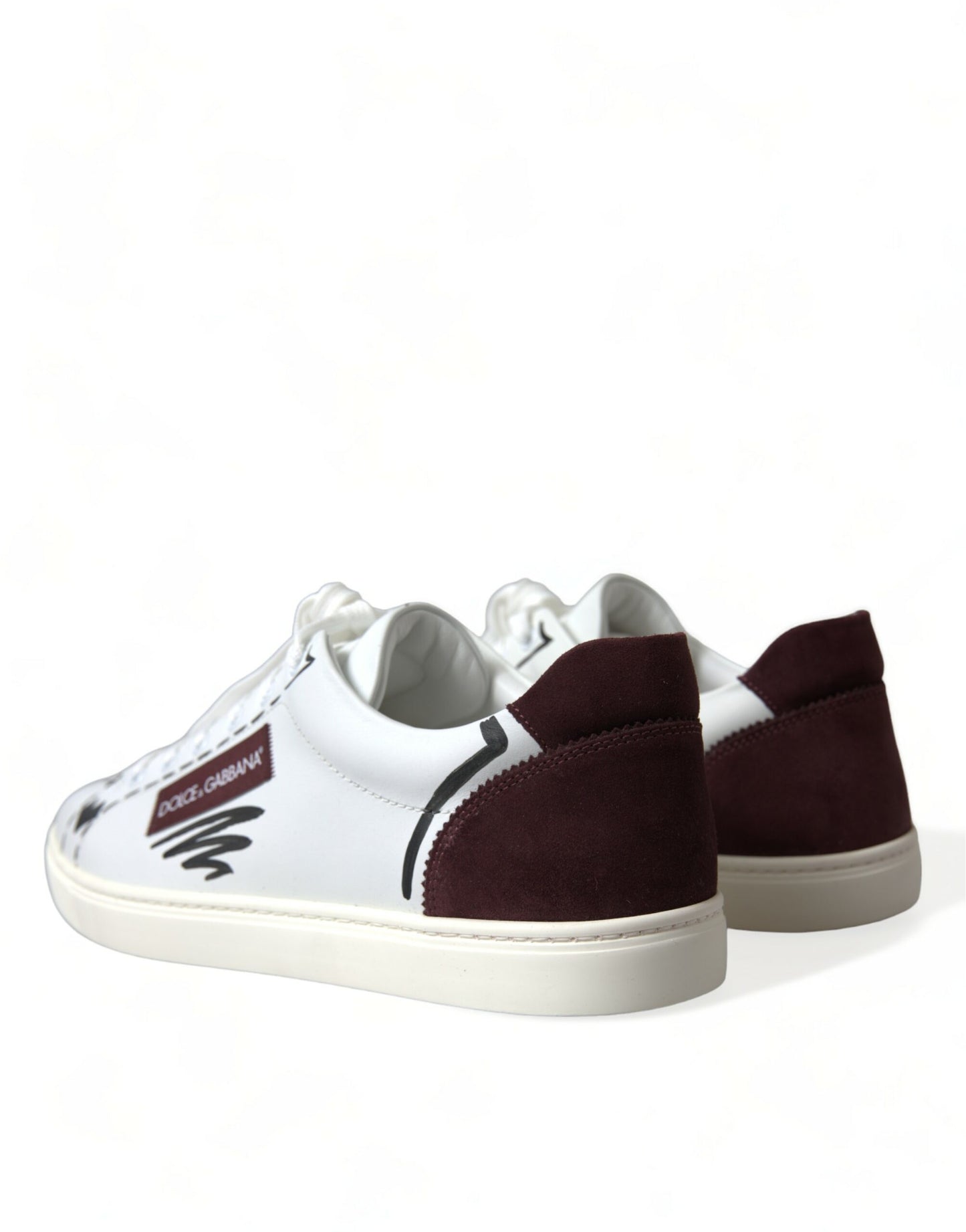 Dolce &amp; Gabbana Exclusive White Bordeaux Low Top Sneakers