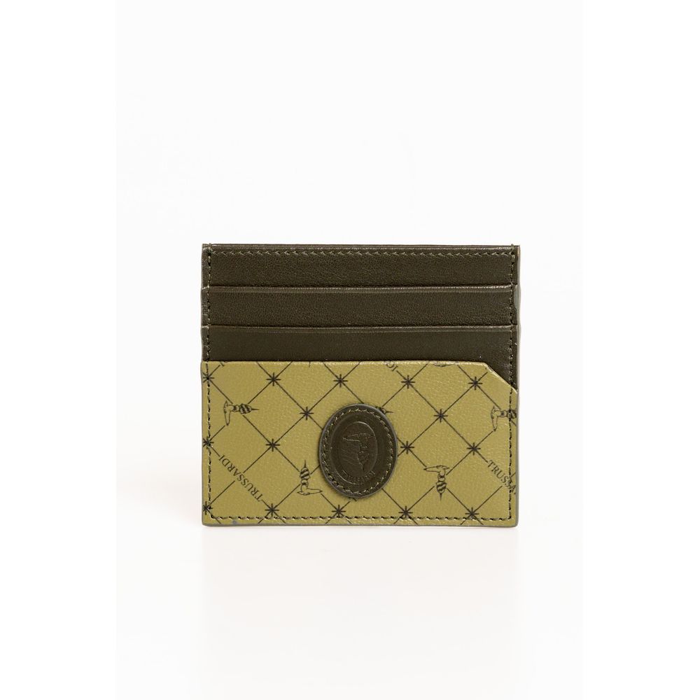 Trussardi Green Leather Wallet for Men