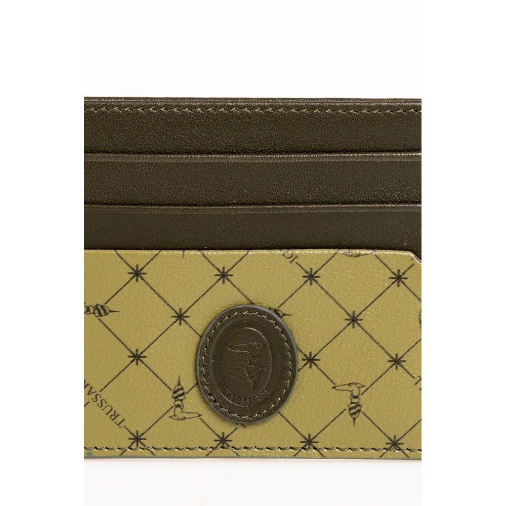 Trussardi Green Leather Wallet for Men