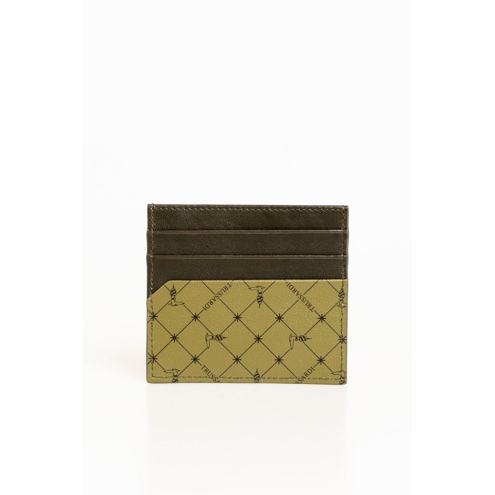 Trussardi Green Leather Wallet for Men