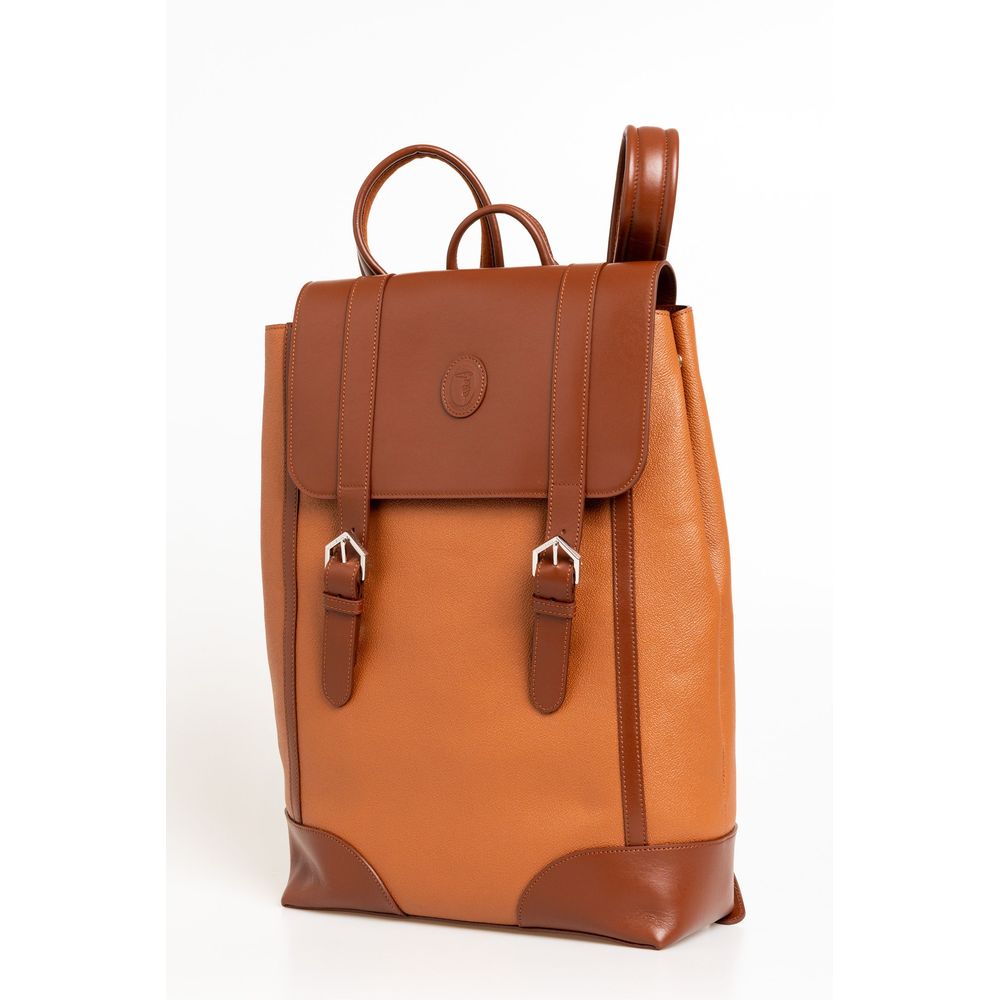 Trussardi Brown Leather Backpack for Men