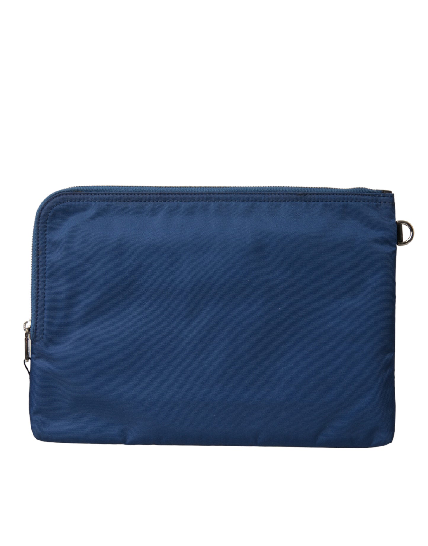 Dolce &amp; Gabbana Elegant blue nylon clutch with zipper