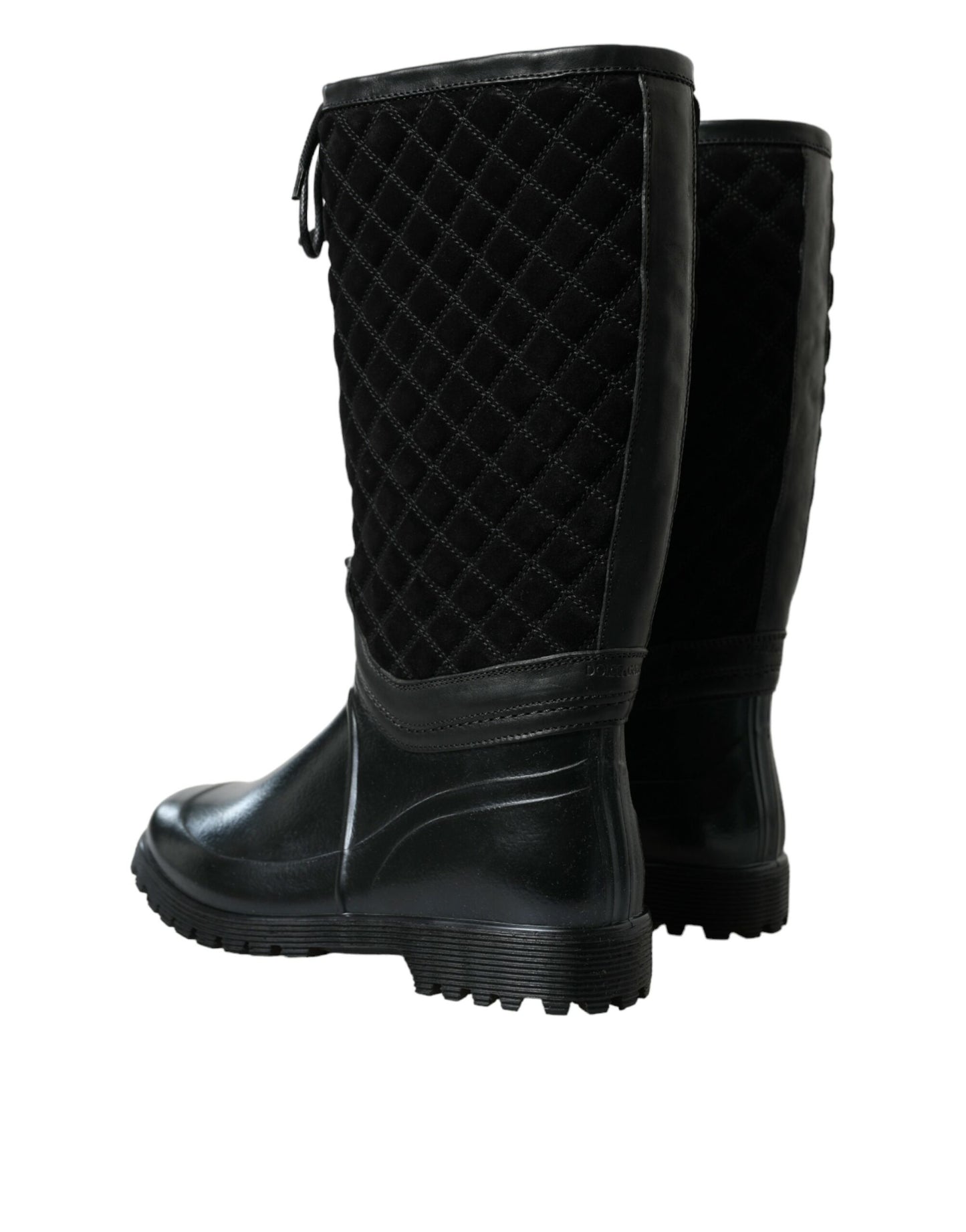 Dolce &amp; Gabbana Elegant quilted rain boots with laces