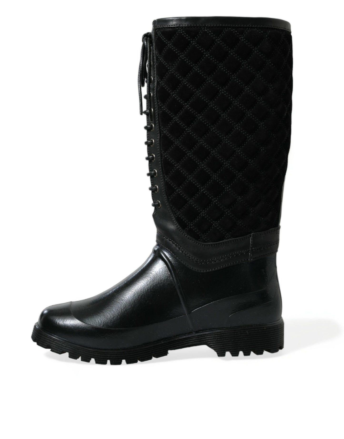 Dolce &amp; Gabbana Elegant quilted rain boots with laces