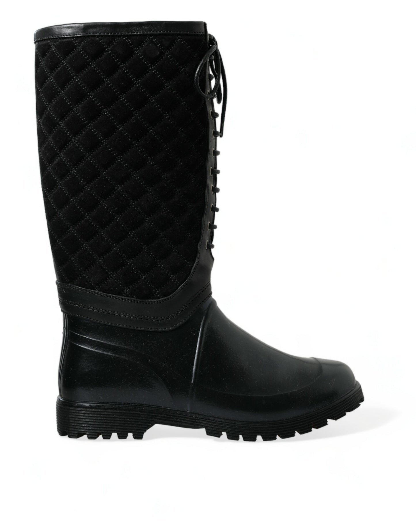 Dolce &amp; Gabbana Elegant quilted rain boots with laces