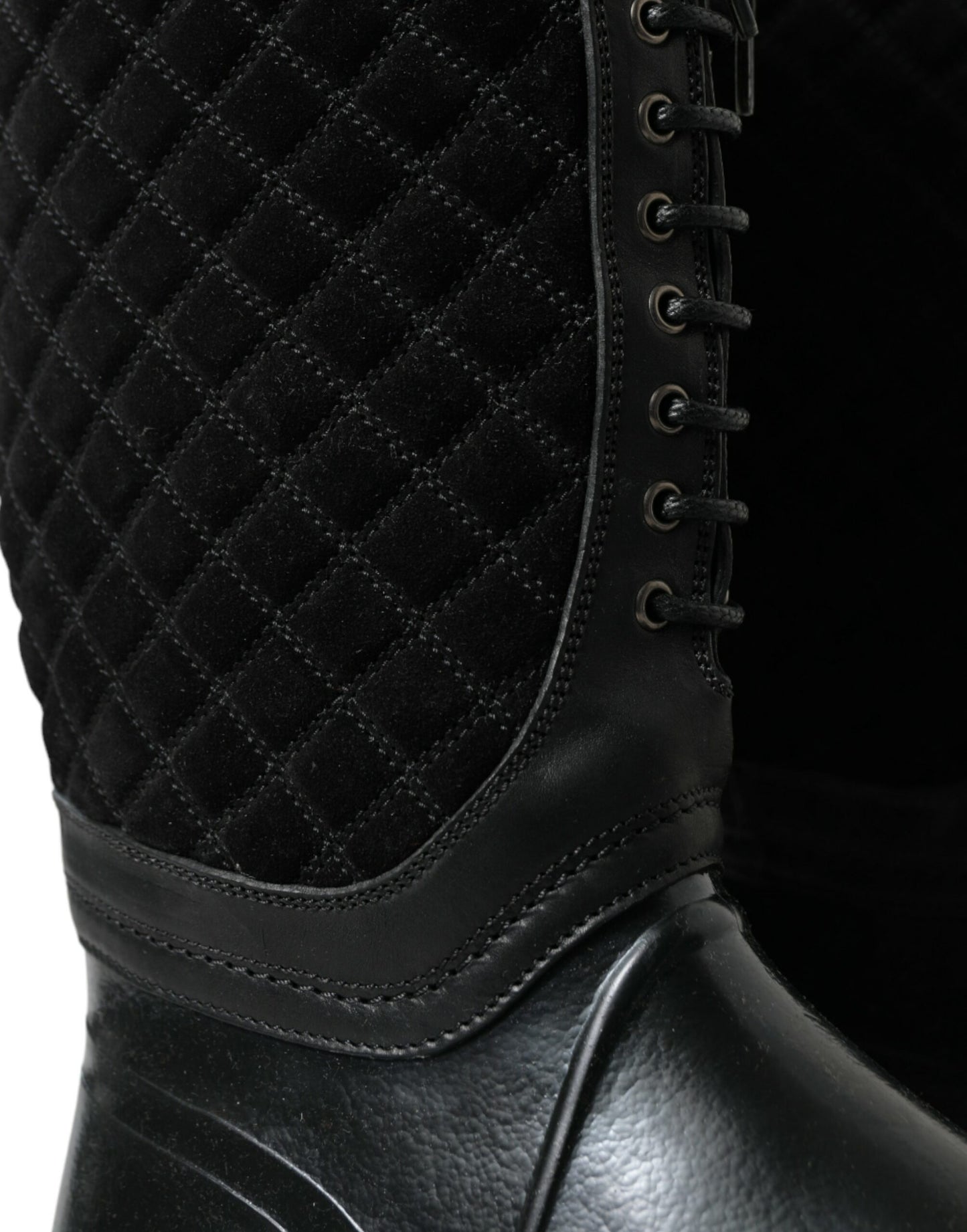 Dolce &amp; Gabbana Elegant quilted rain boots with laces