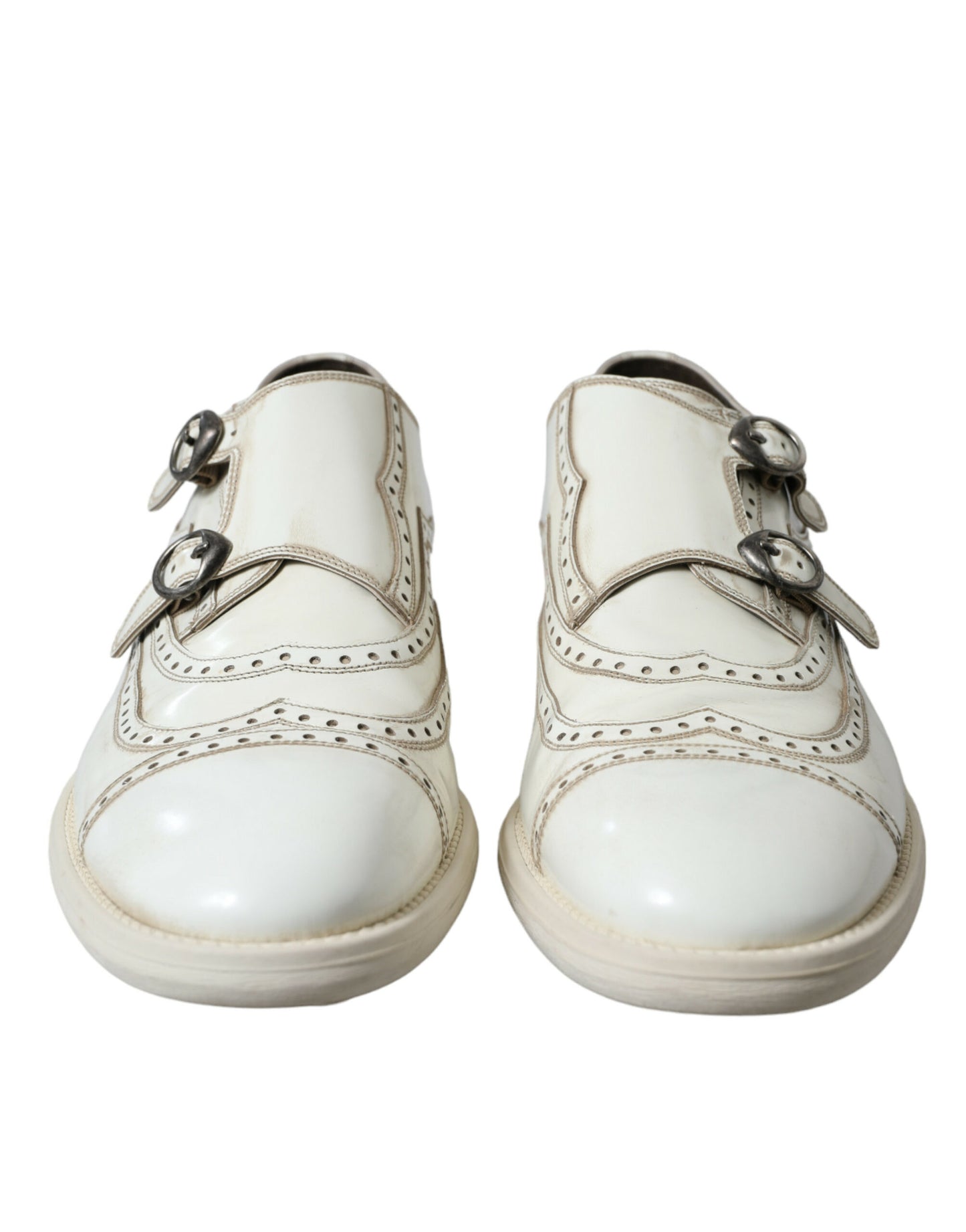 Dolce &amp; Gabbana Elegant Derby Shoes in White Leather