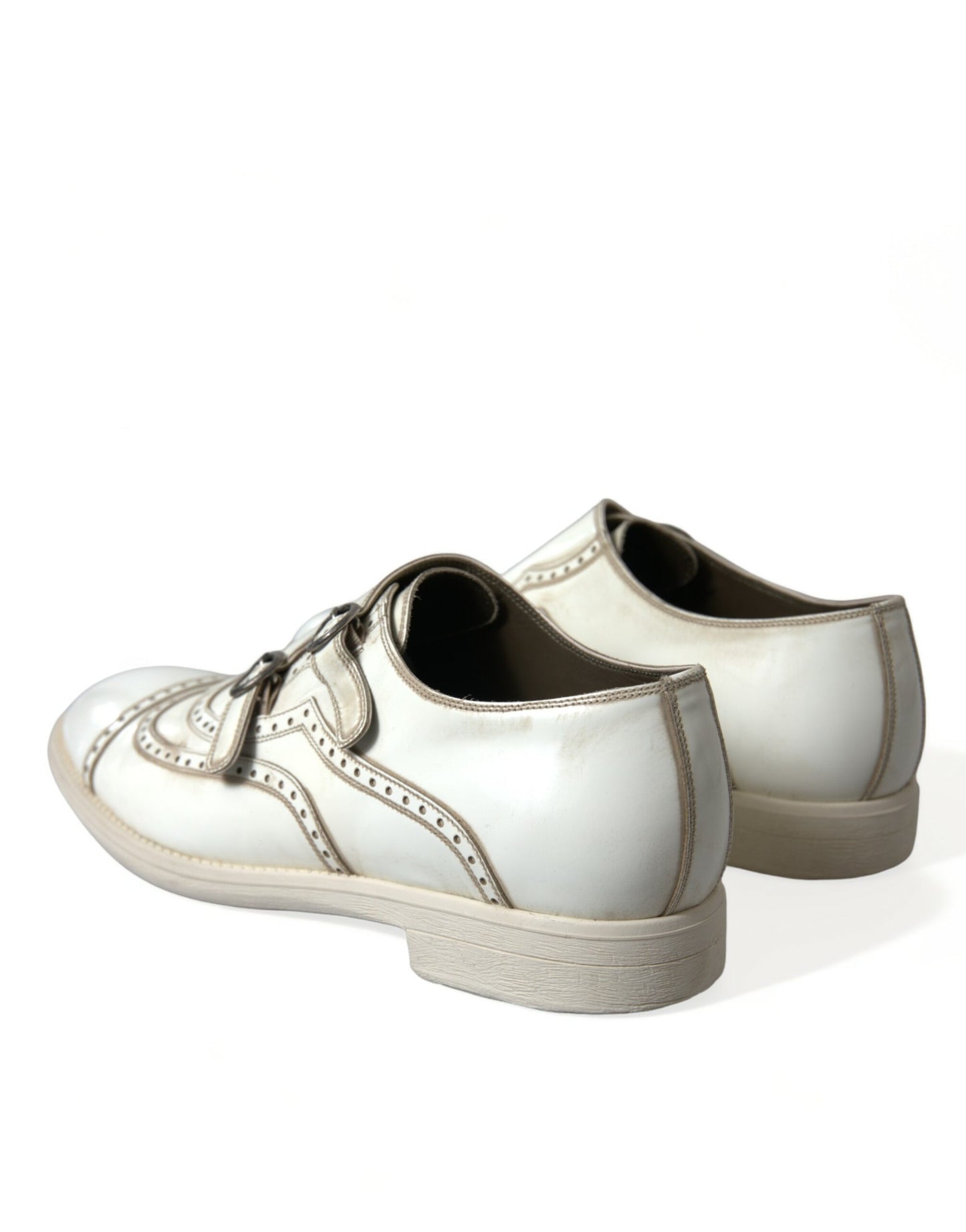 Dolce &amp; Gabbana Elegant Derby Shoes in White Leather