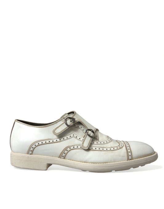 Dolce &amp; Gabbana Elegant Derby Shoes in White Leather