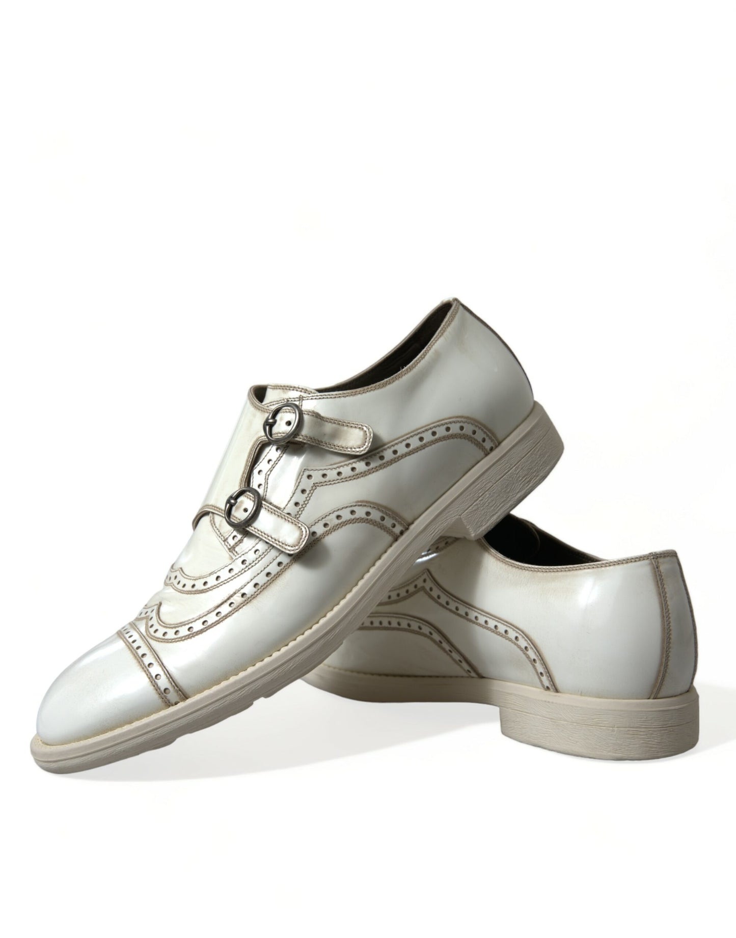 Dolce &amp; Gabbana Elegant Derby Shoes in White Leather