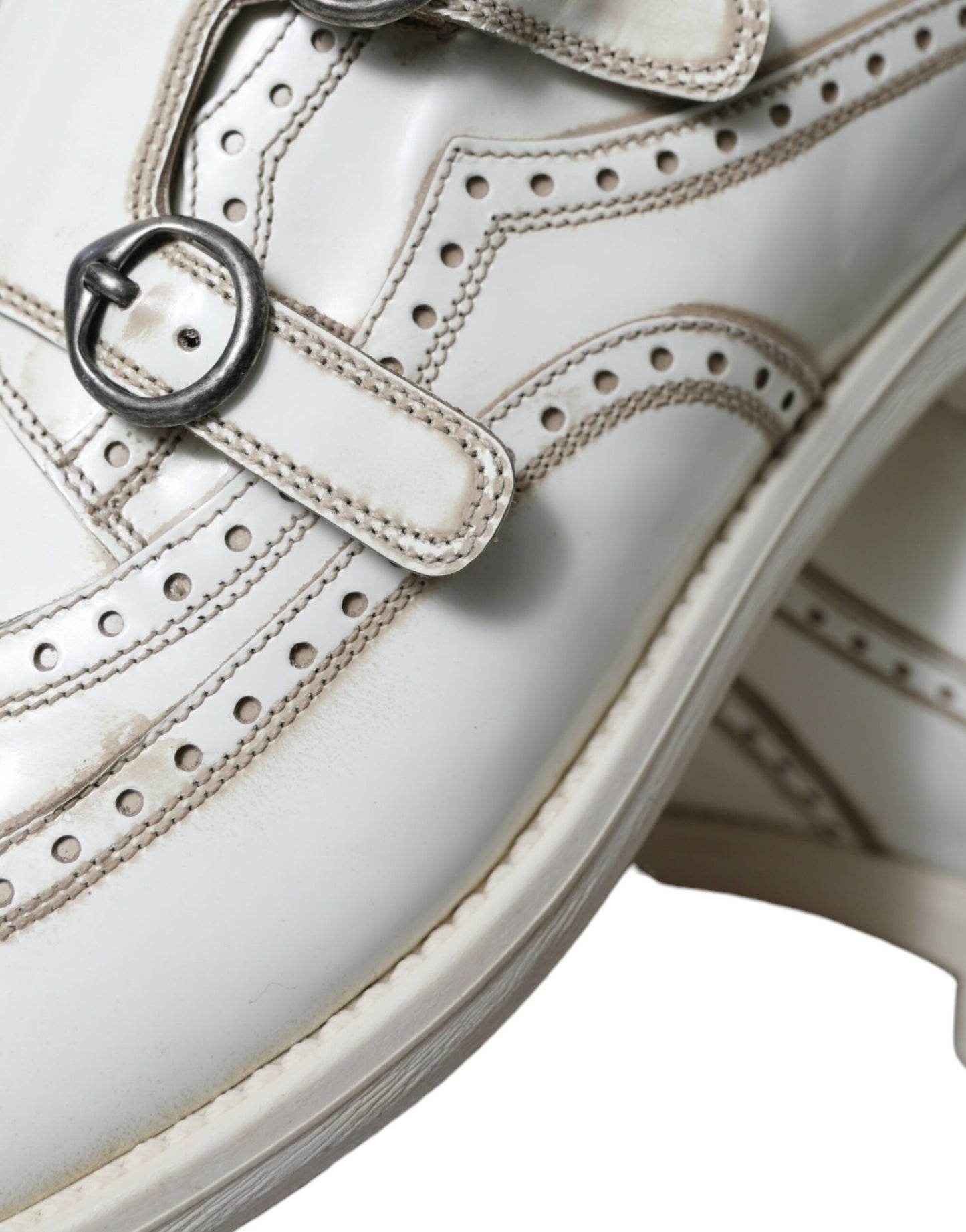 Dolce &amp; Gabbana Elegant Derby Shoes in White Leather