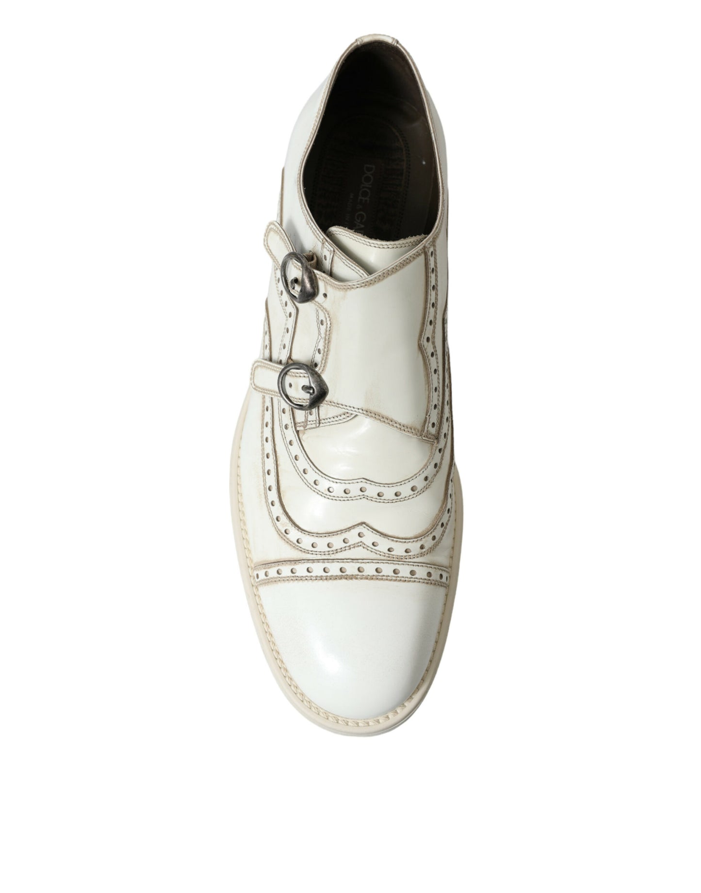 Dolce &amp; Gabbana Elegant Derby Shoes in White Leather