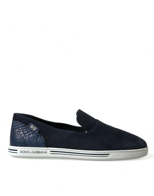 Dolce &amp; Gabbana Elegant blue suede loafers