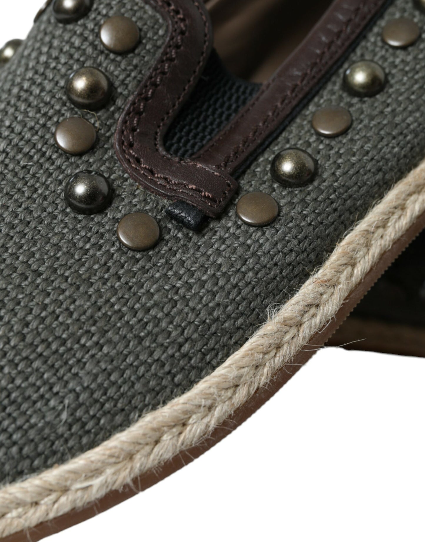 Dolce &amp; Gabbana Studded Canvas Slipper Shoes