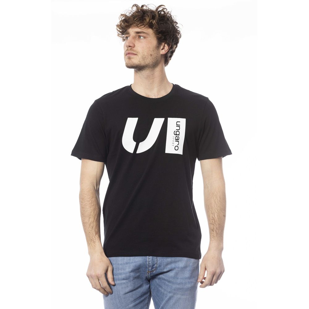 Ungaro Sport Schwarzes Baumwolle Männer T-Shirt