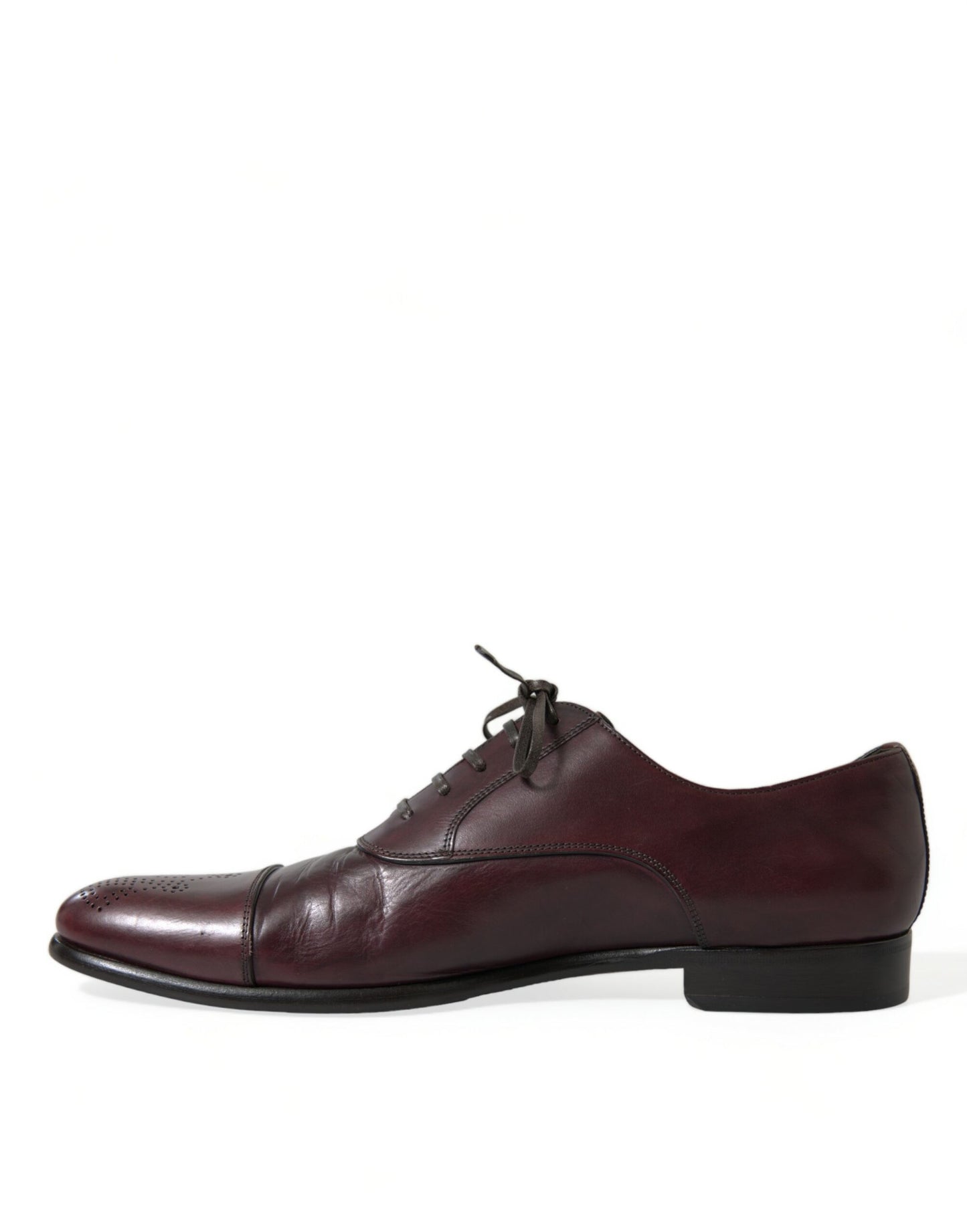 Dolce &amp; Gabbana Elegant Burgundy Leather Derby Shoes