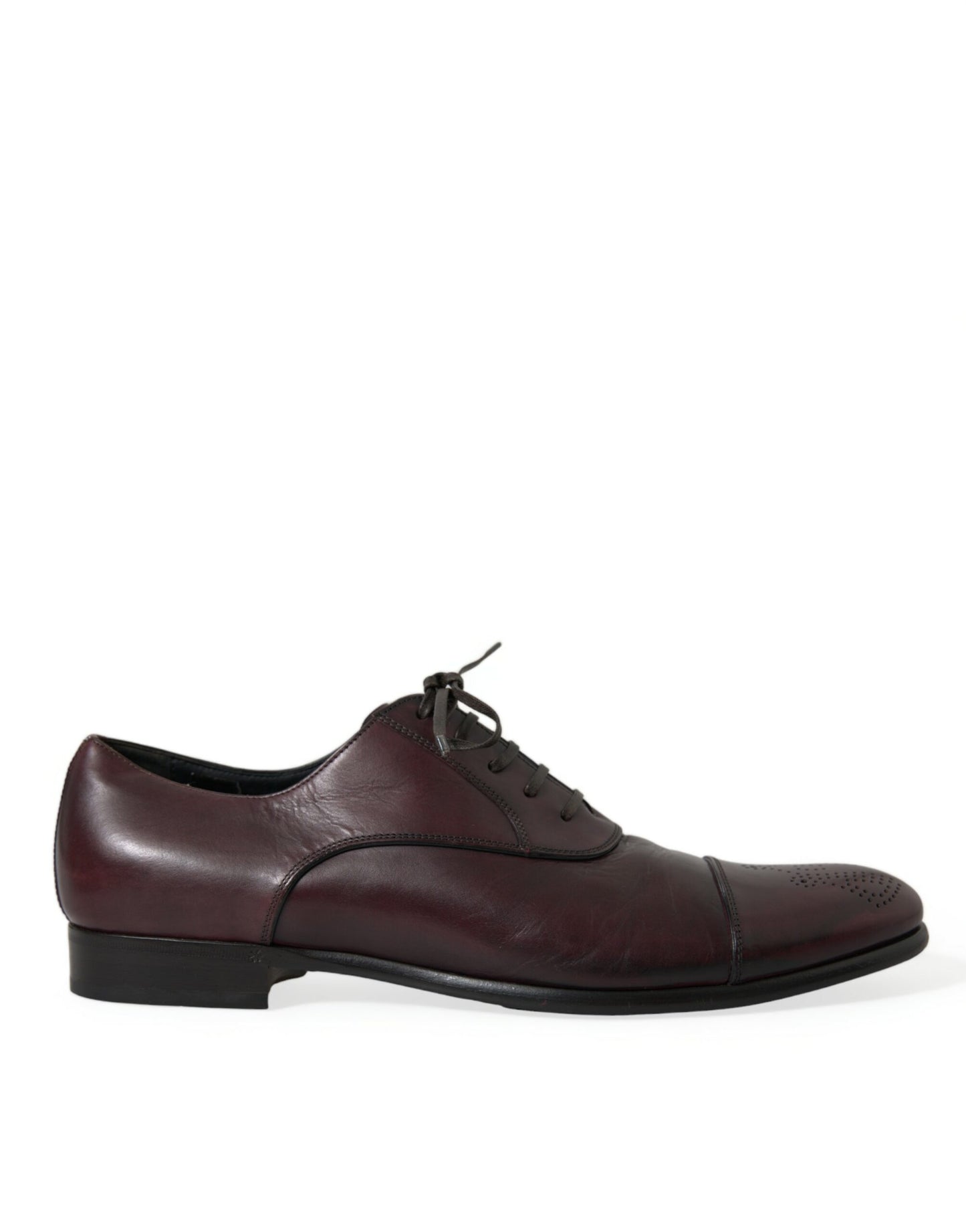 Dolce &amp; Gabbana Elegant Burgundy Leather Derby Shoes