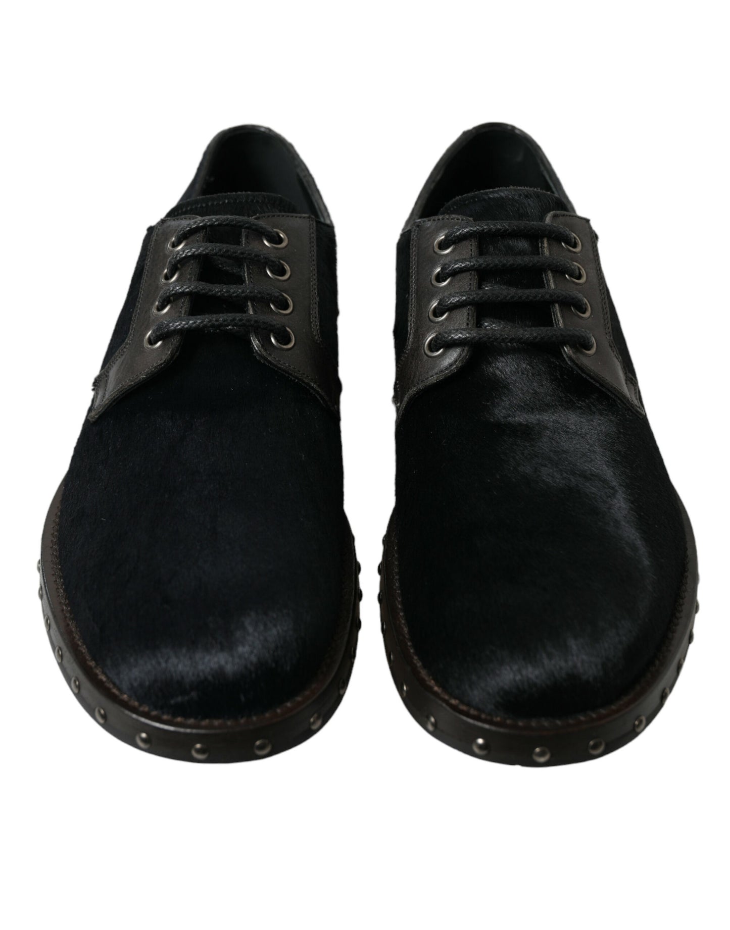 Dolce &amp; Gabbana Elegant Derby Shoes in Black Calfskin