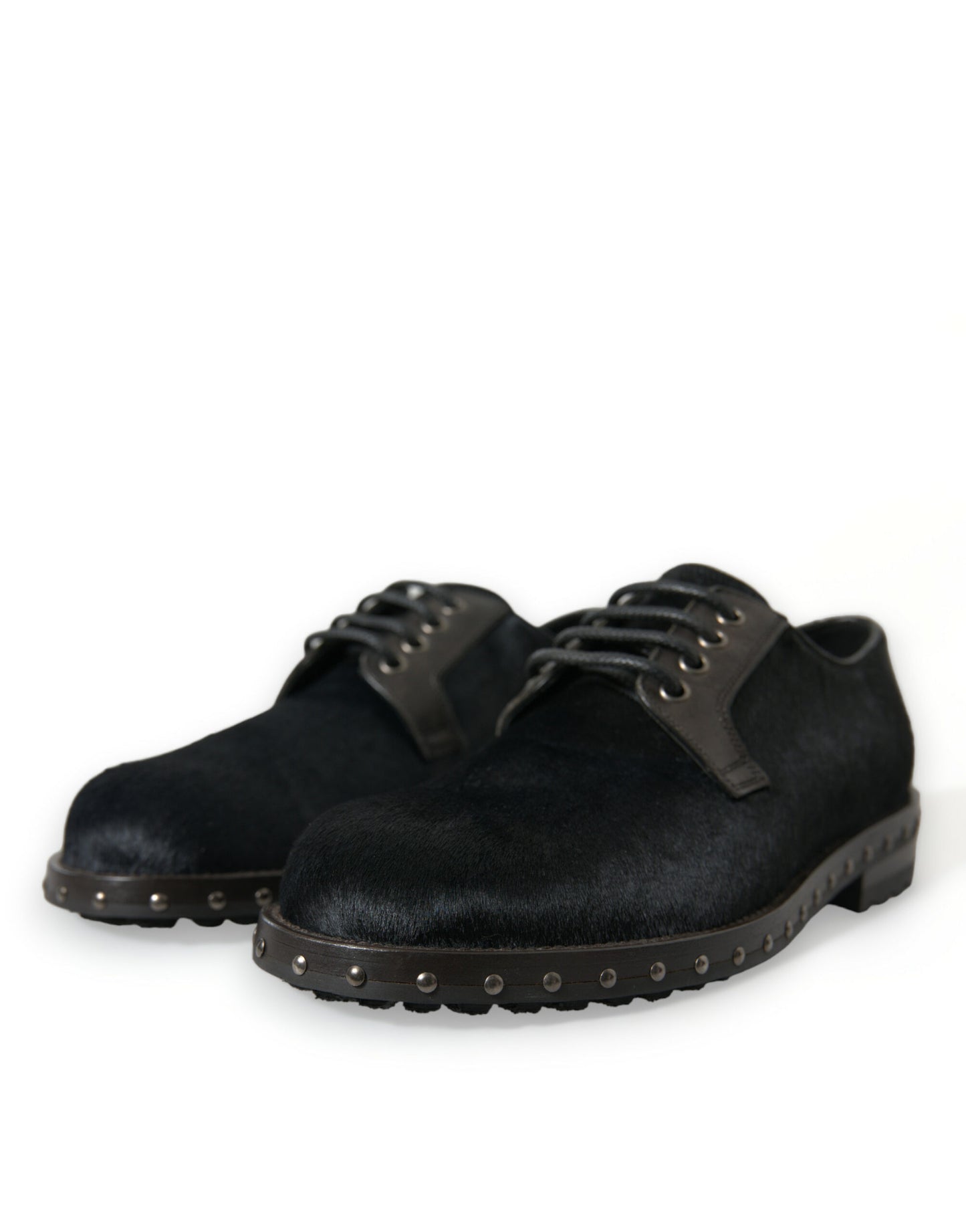 Dolce &amp; Gabbana Elegant Derby Shoes in Black Calfskin