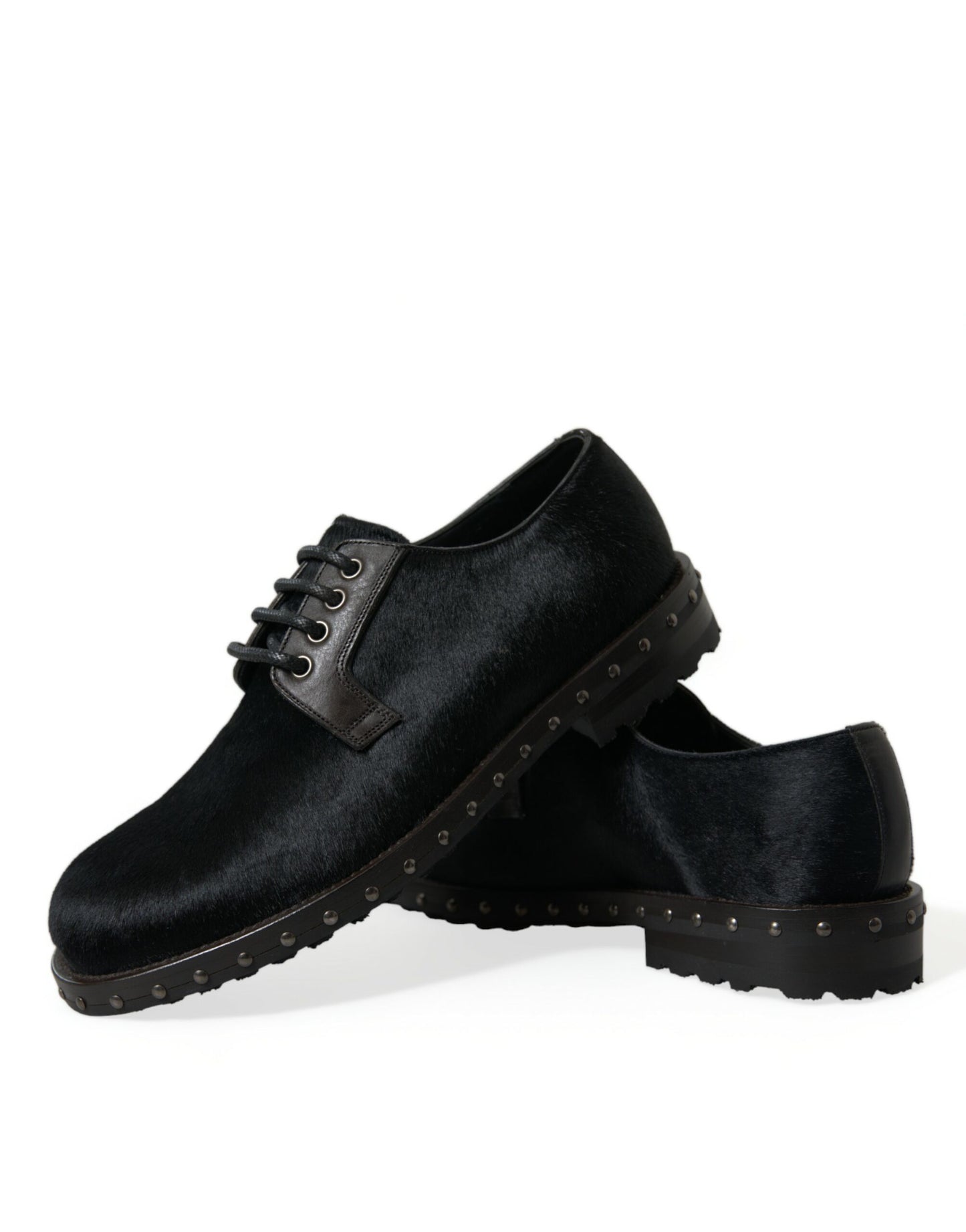 Dolce &amp; Gabbana Elegant Derby Shoes in Black Calfskin