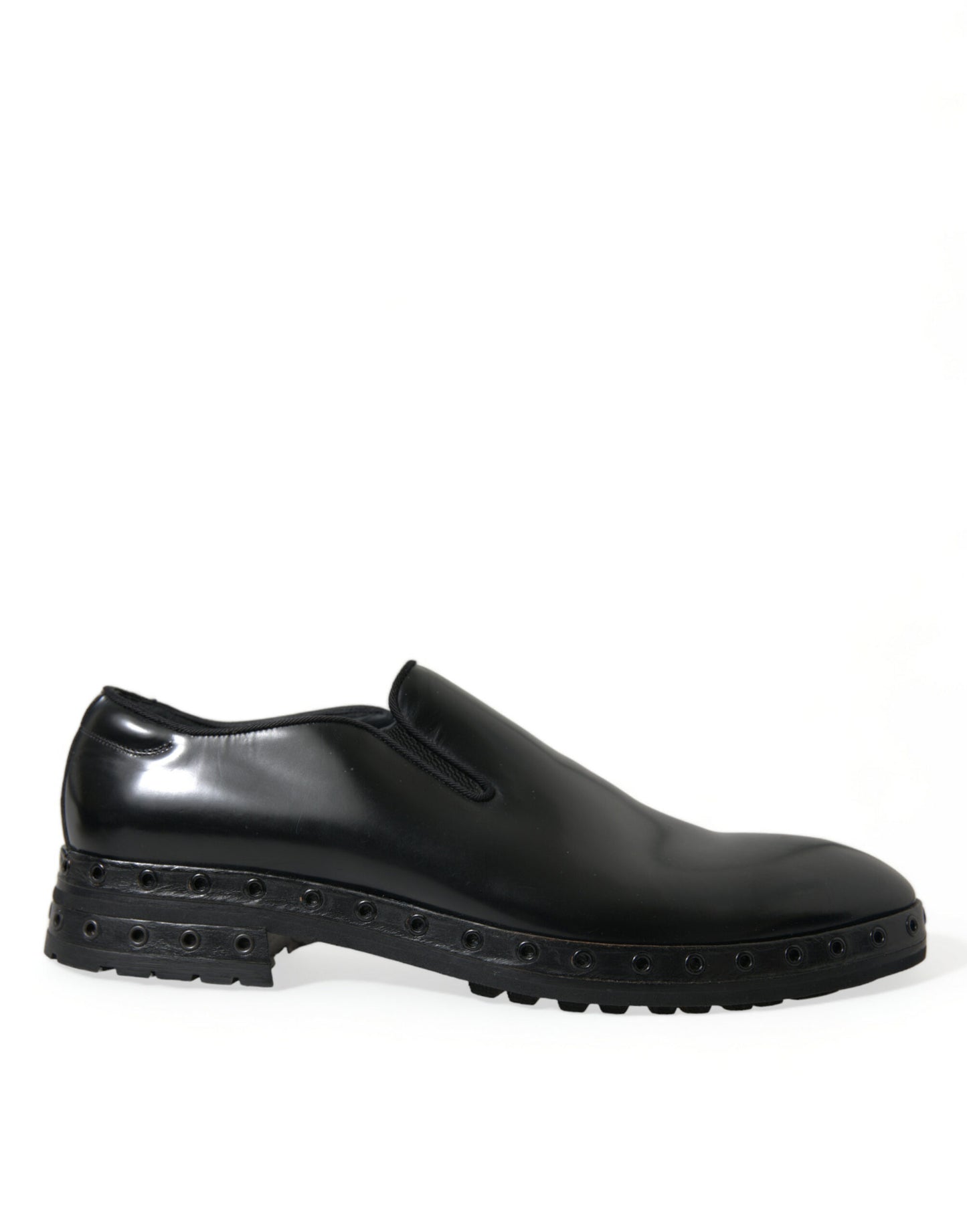 Dolce & Gabbana Elegante Nieten-Loafer aus schwarzem Leder