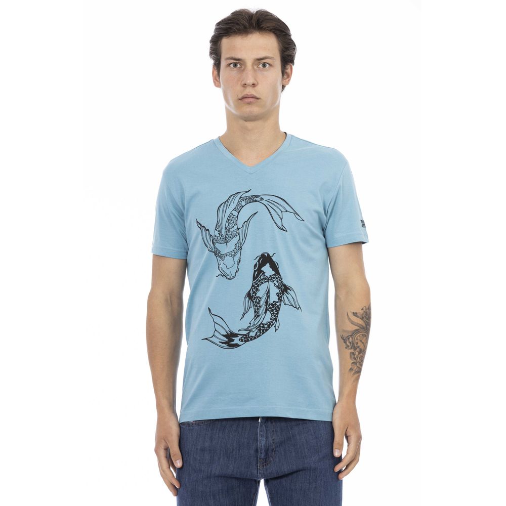 Trussardi Action Hellblaues Baumwolle Herren T-Shirt