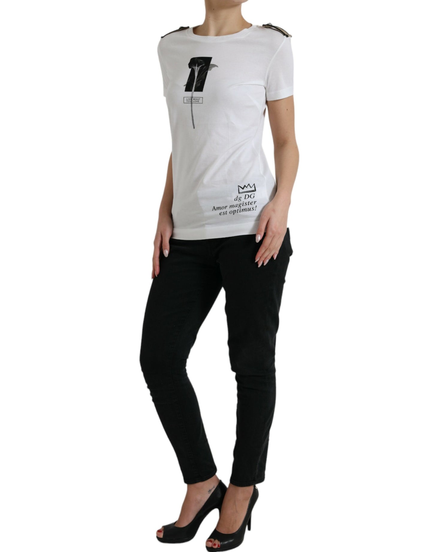 Dolce &amp; Gabbana Elegant monochrome round neck T-shirt