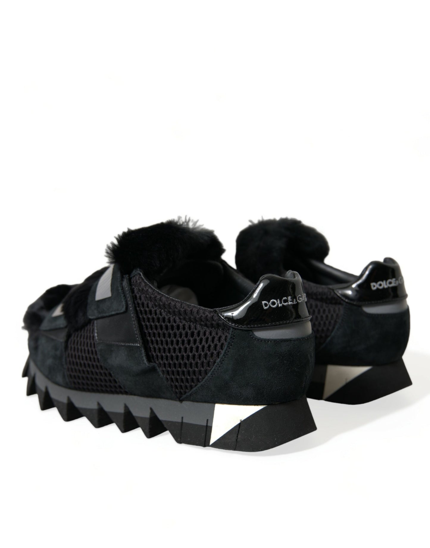 Dolce &amp; Gabbana Elegant suede sneakers with fur trim