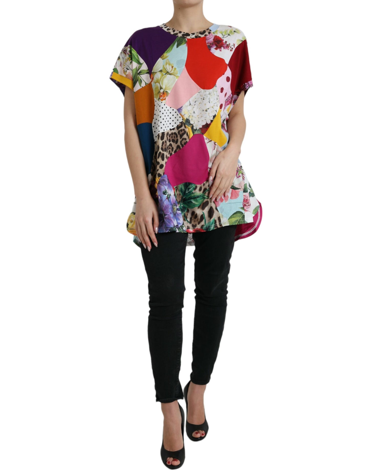 Dolce &amp; Gabbana Multicolor Cotton Silk Patchwork Blouse