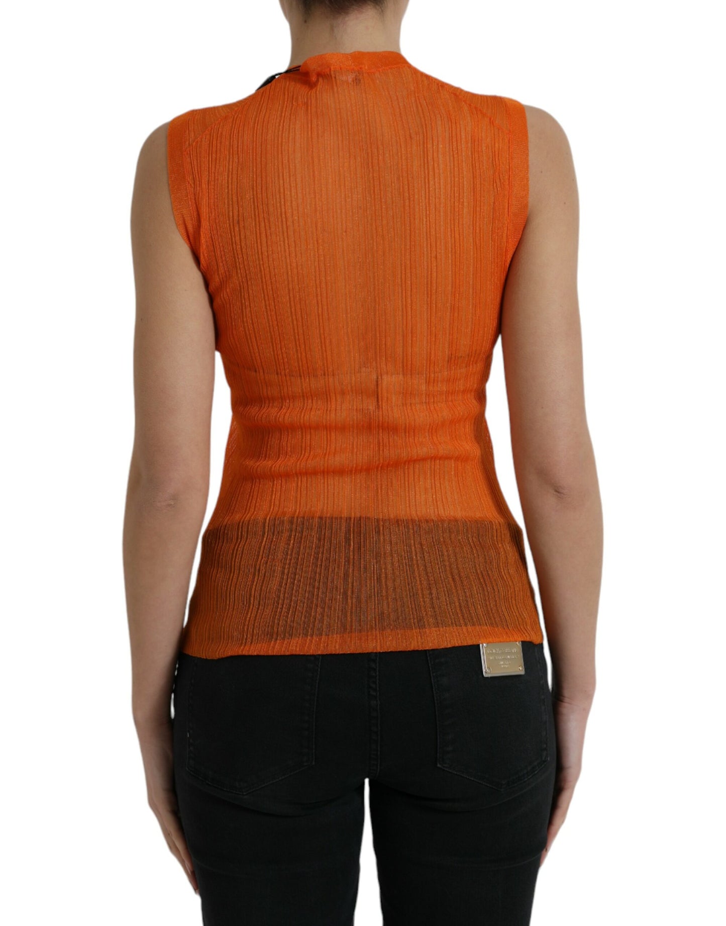 Dolce &amp; Gabbana Chic Orange Crew Neck Tank Top