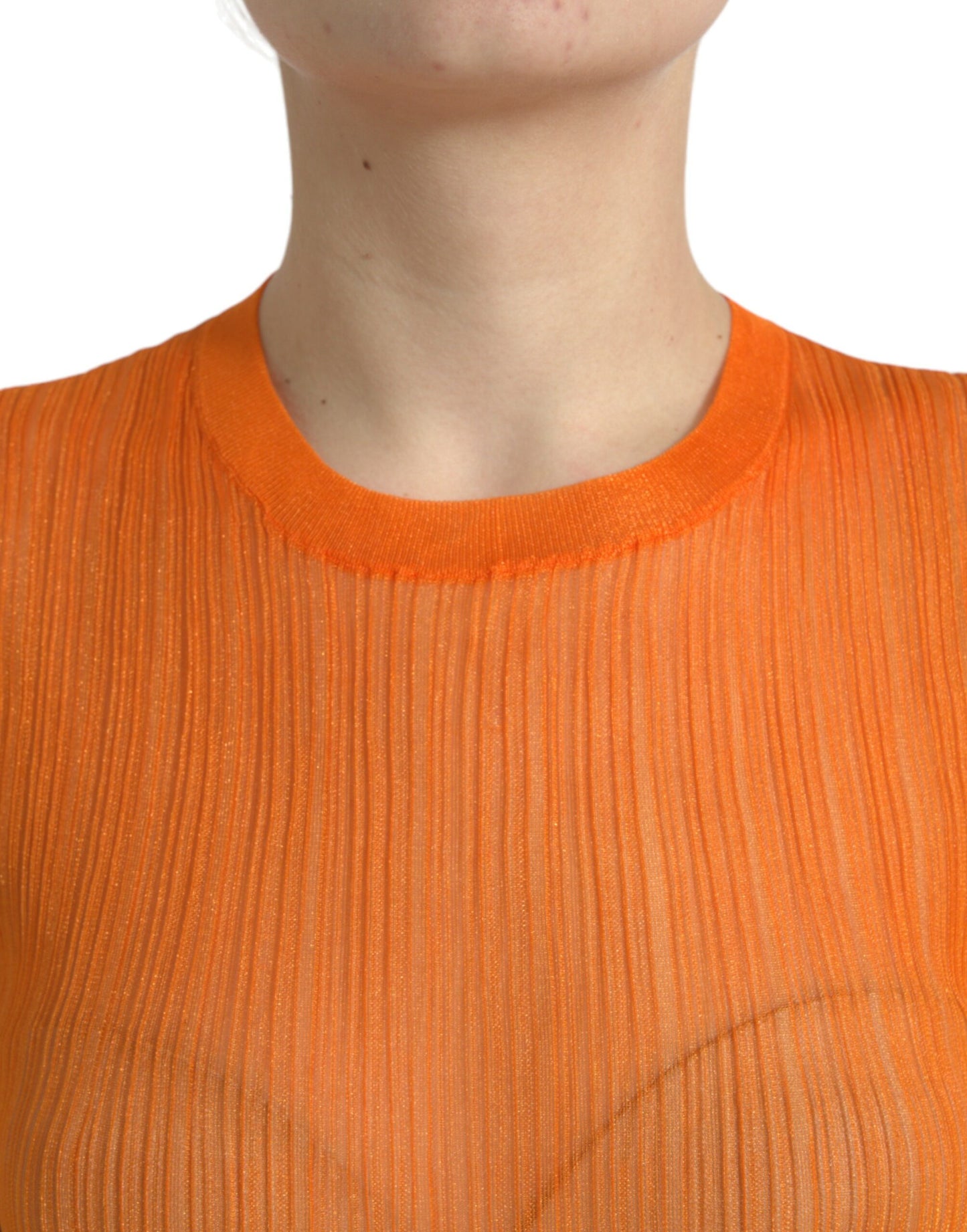 Dolce &amp; Gabbana Chic Orange Crew Neck Tank Top