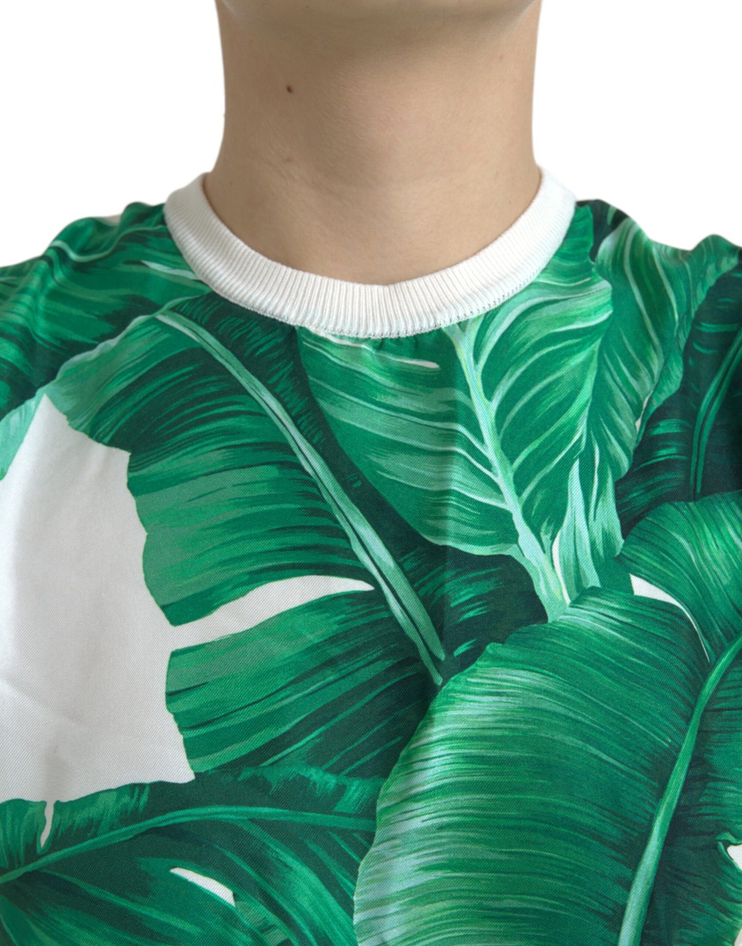 Dolce &amp; Gabbana banana leaf print silk top