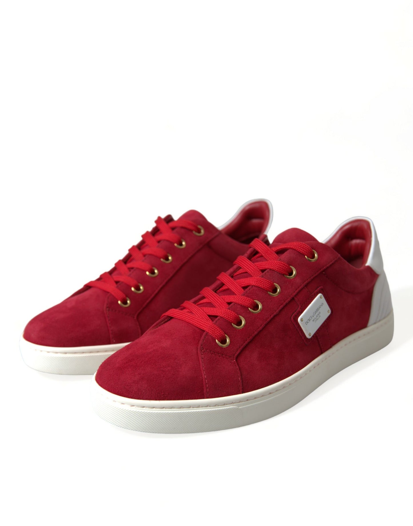 Dolce &amp; Gabbana Elegant leather sneakers in red and white