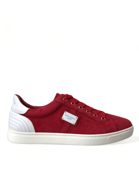 Dolce &amp; Gabbana Elegant leather sneakers in red and white