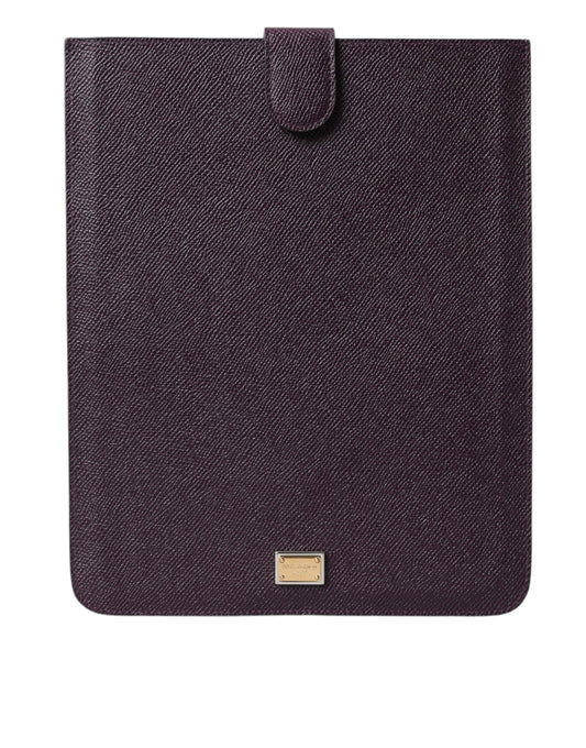 Dolce &amp; Gabbana Elegant leather tablet case in rich brown