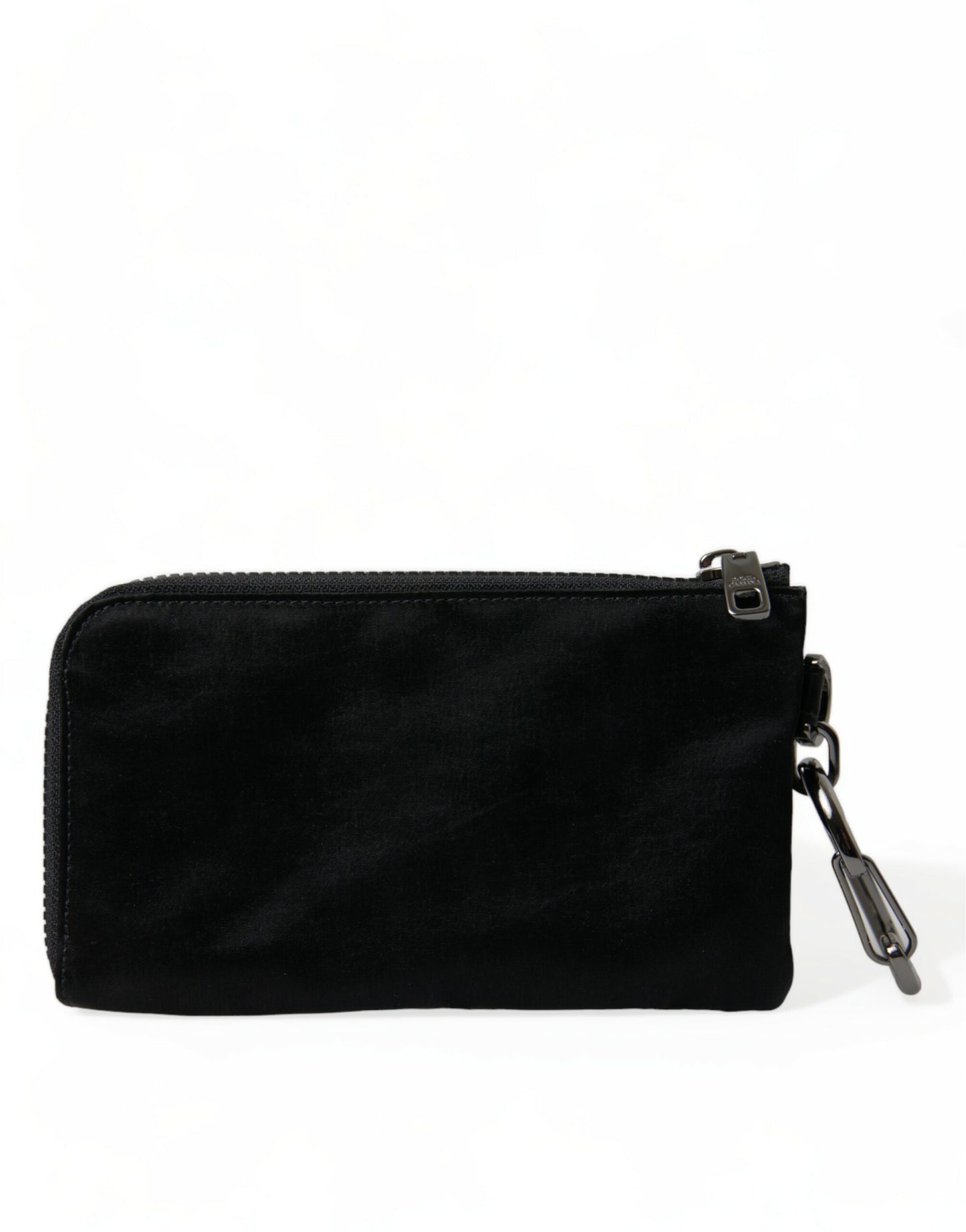 Dolce &amp; Gabbana Elite Black Nylon &amp; Leather Case with Logo Detail