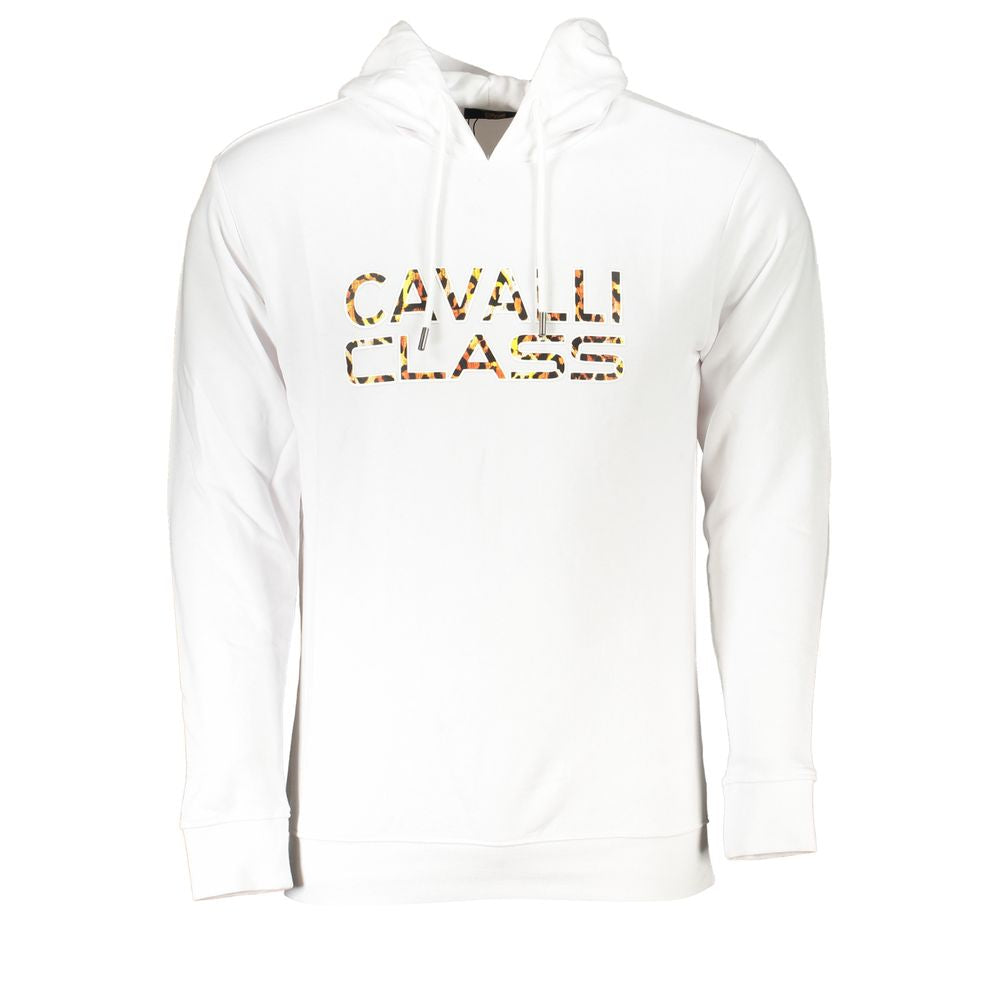 Cavalli Class men's sweater in white cotton