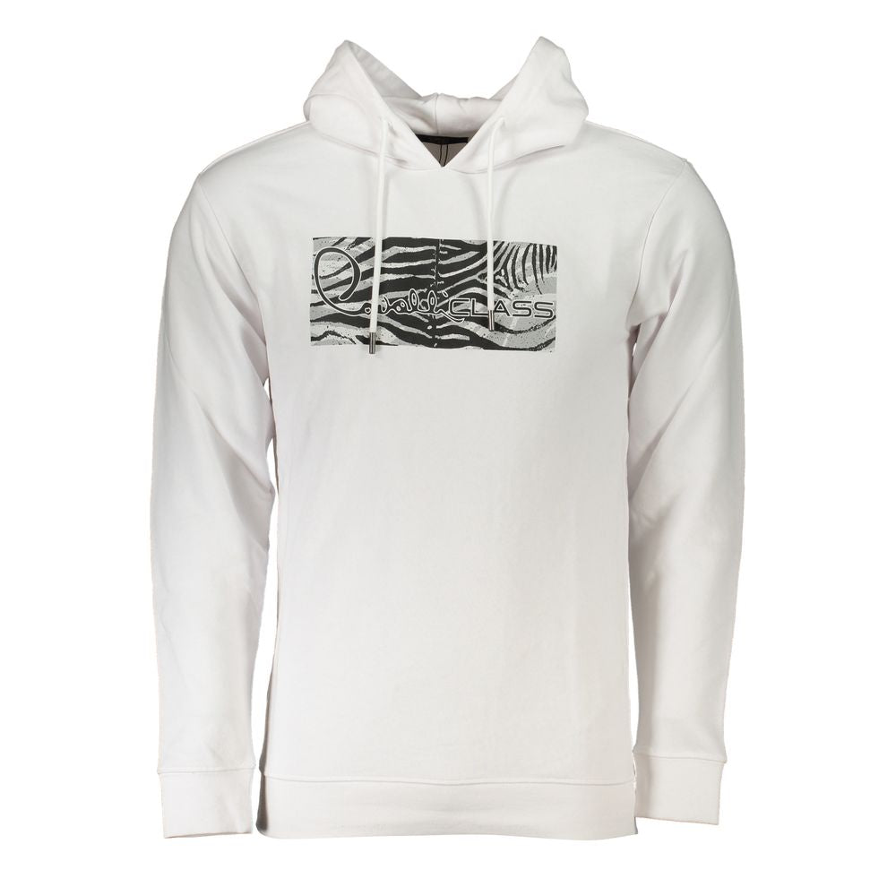 Cavalli Class Weißer Baumwollpullover für Männer