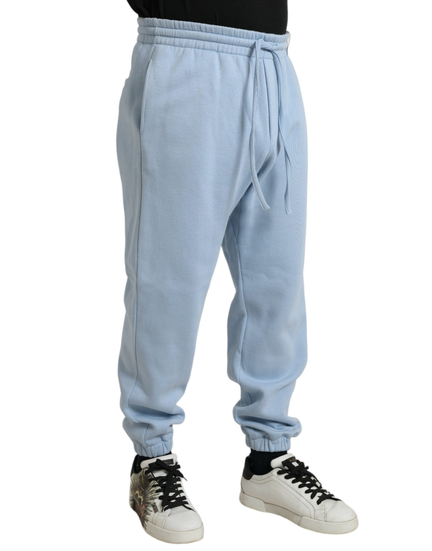 Dolce &amp; Gabbana Elegant light blue cotton blend jogging pants