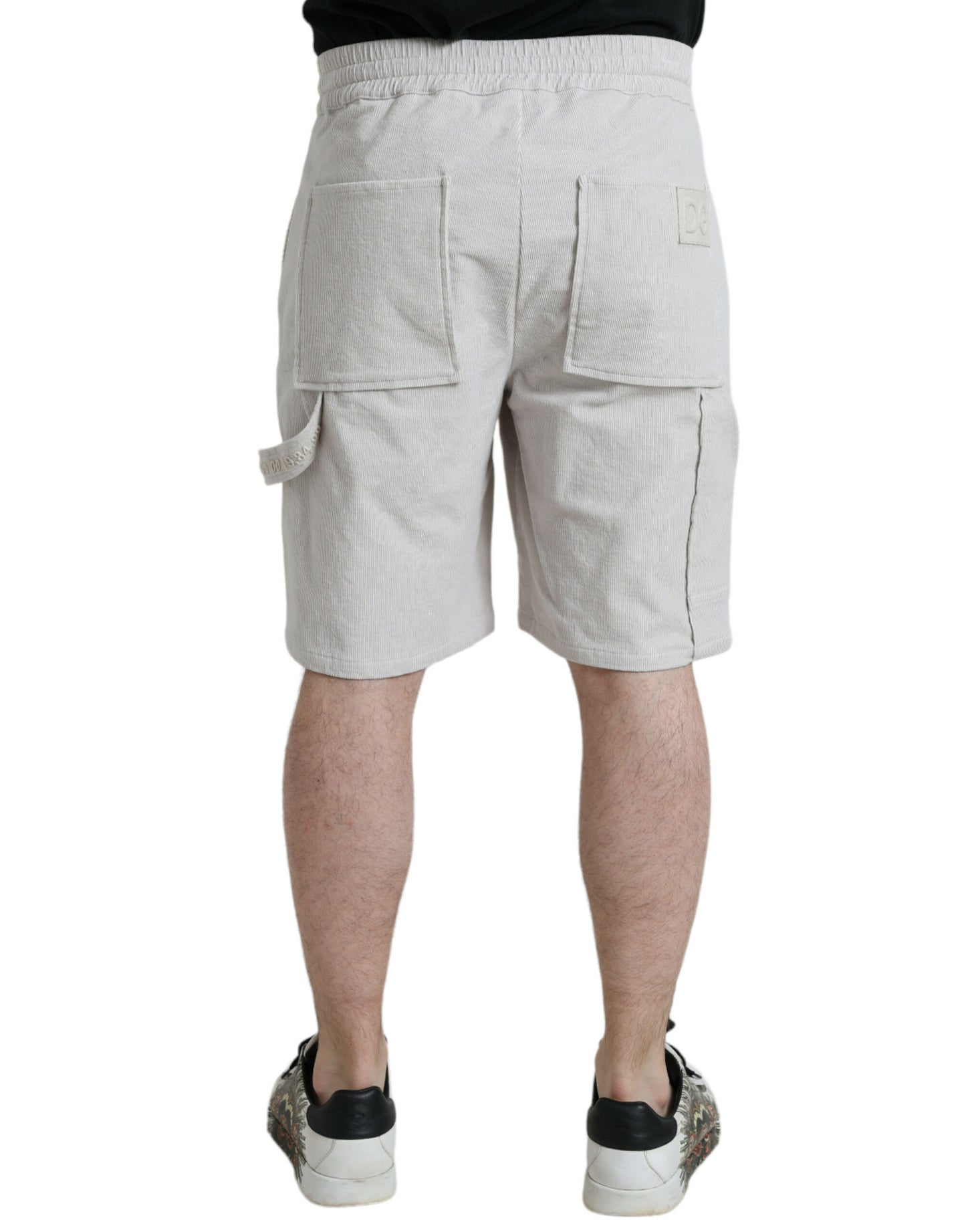 Dolce &amp; Gabbana Bermuda shorts for men in beige cotton corduroy