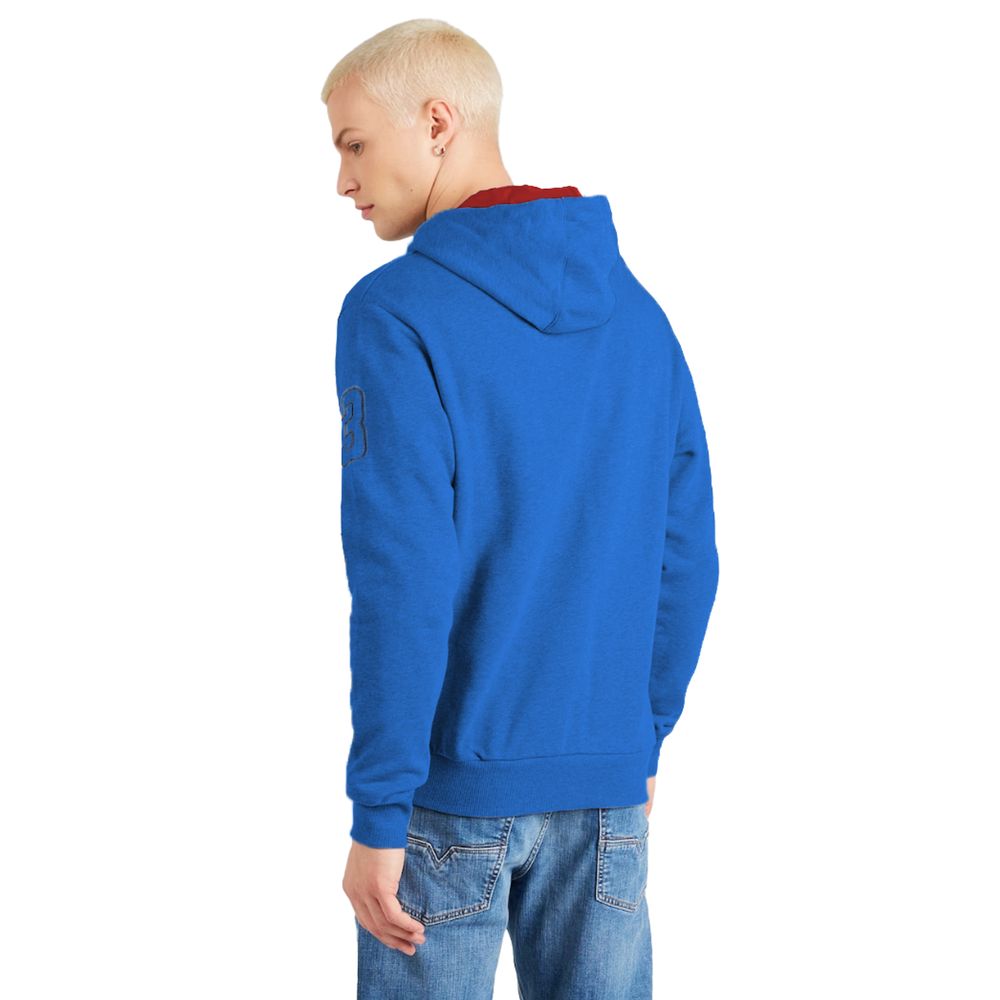 La Martina Chic blue cotton hooded sweatshirt