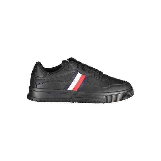 Tommy Hilfiger Black Leather Men's Sneakers