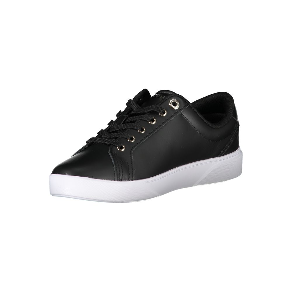 Tommy Hilfiger Black Leather Women's Sneakers