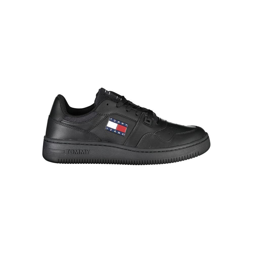 Tommy Hilfiger Black Leather Women's Sneakers