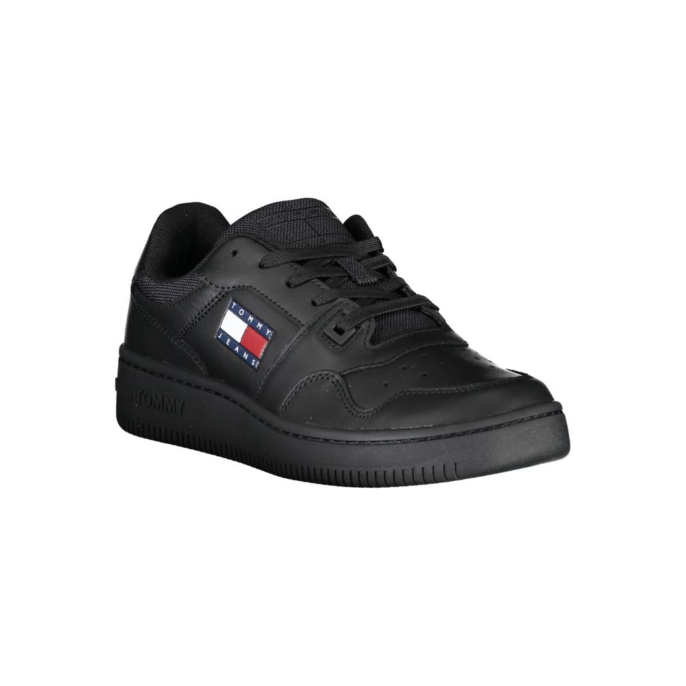 Tommy Hilfiger Black Leather Women's Sneakers