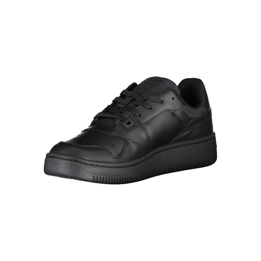 Tommy Hilfiger Black Leather Women's Sneakers