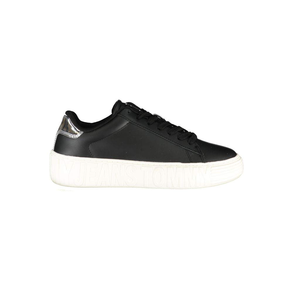 Tommy Hilfiger Black Leather Women's Sneakers