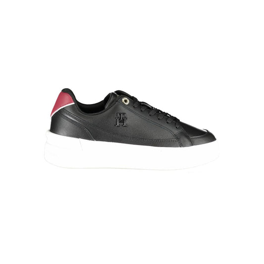 Tommy Hilfiger Black Leather Women's Sneakers